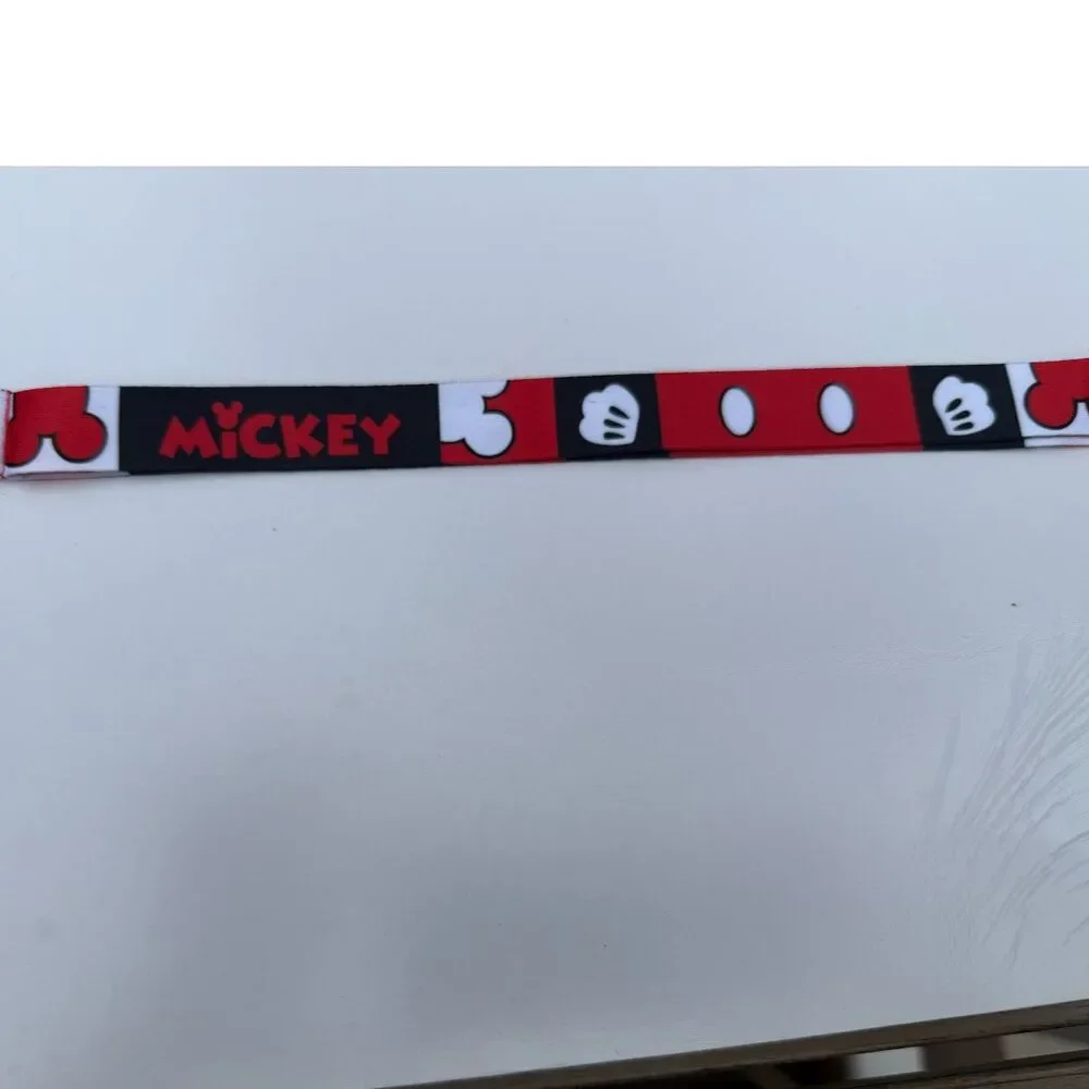 Disney Mickey Mouse Plush Lanyard ID Badge Holder Coin Purse Parks Ears Bag